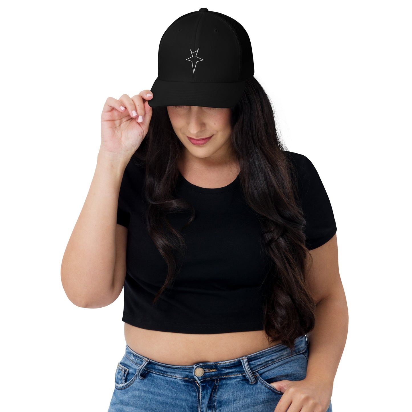 TRAP T Outline Trucker Cap - BLACK