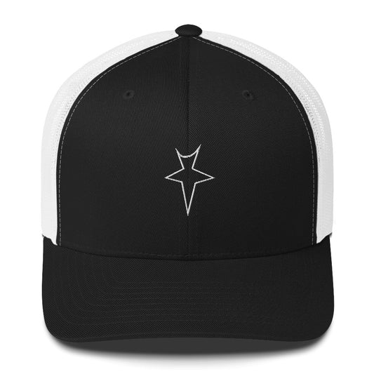 TRAP T Outline Trucker Cap - BLACK/WHITE