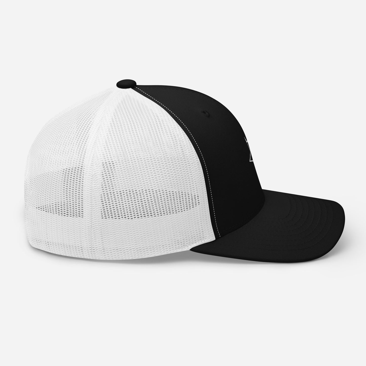 TRAP T Outline Trucker Cap - BLACK/WHITE